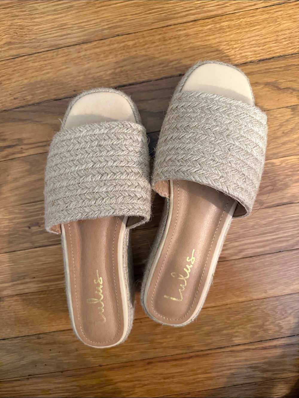 Lulu's Beige Braided Slide Mules - Women